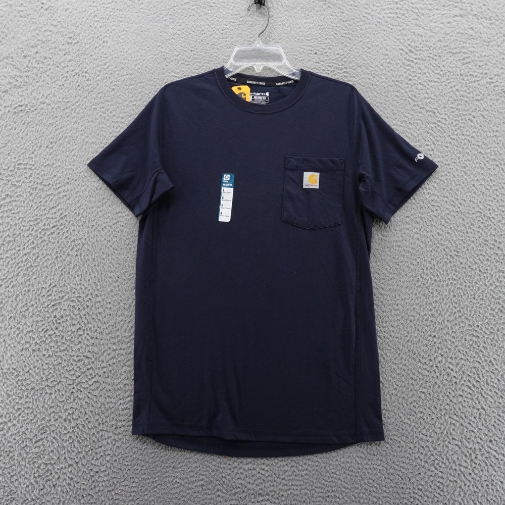 Carhartt Force Relaxed Midweight Short Sleeve Pocket T Shirt Blue Men Small NEW
